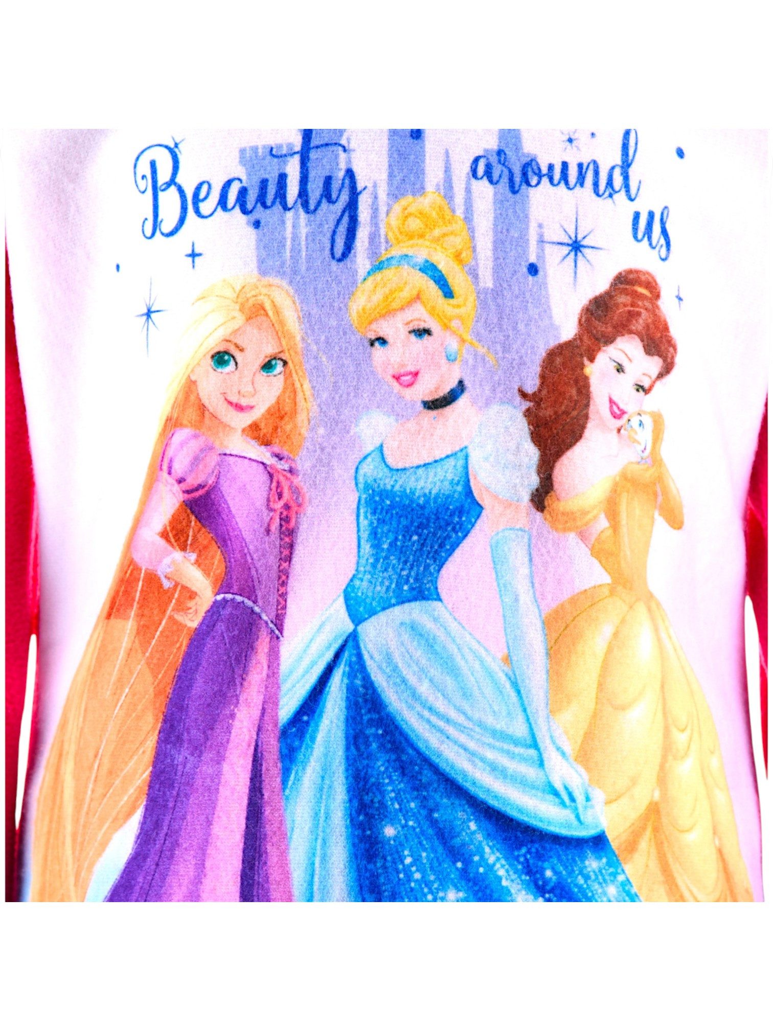 Disney Princess Schlafanzug Rapunzel, Belle & Cinderella in Geschenkverpackung (2 tlg) Mädchen Fleece Pyjama langarm Gr. 98 - 128 cm