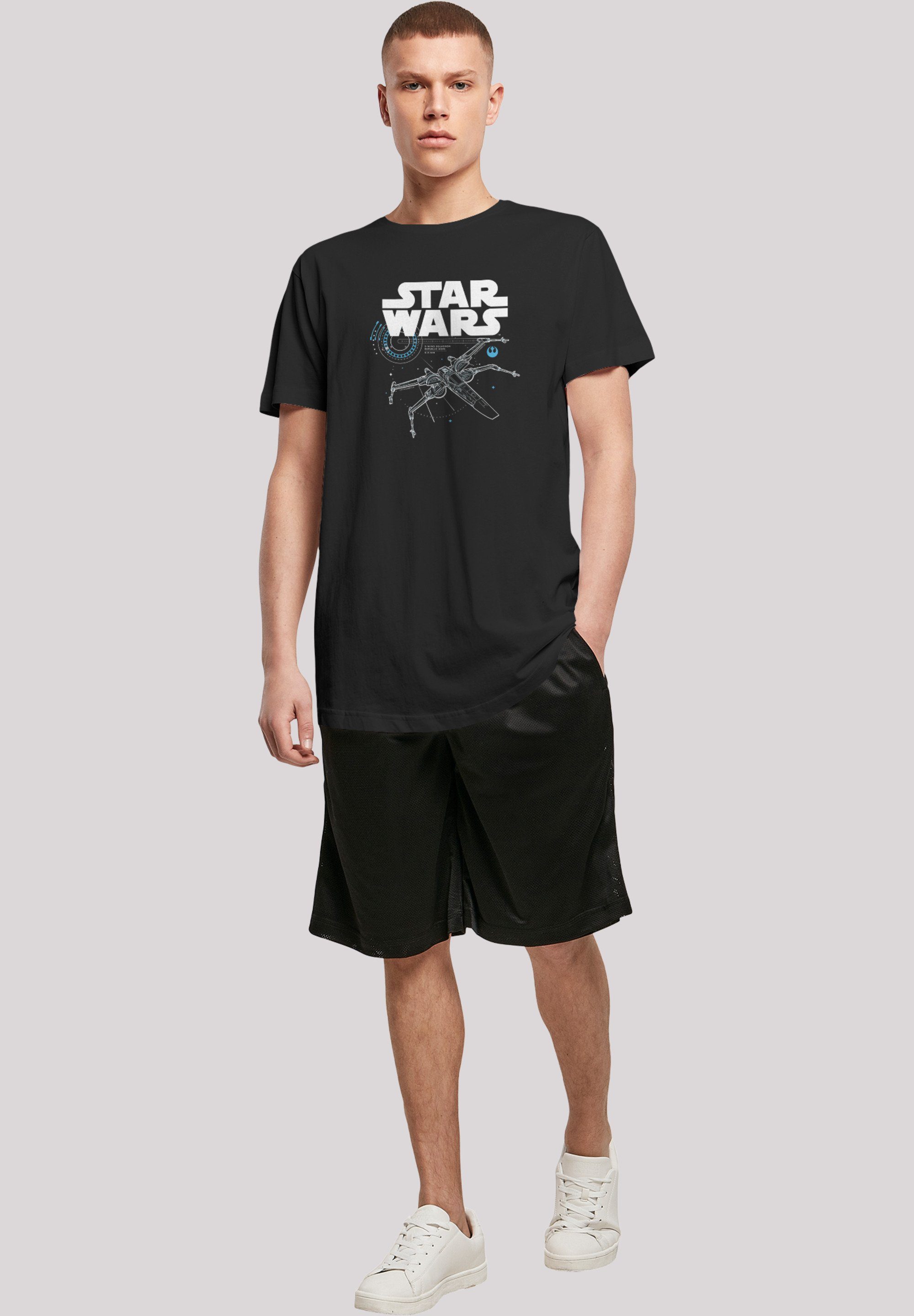 F4NT4STIC Star-Wars-The-Last-Jedi-X-Wing Shaped Long Kurzarmshirt Herren (1-tlg) with Tee