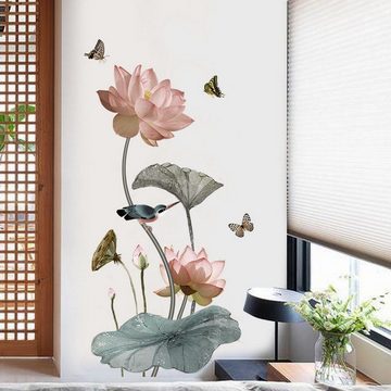 AFAZ New Trading UG Wandtattoo Lotus selbstklebende TapeteZimmer Wandaufkleber Dekorationen Aufkleber (1 St)