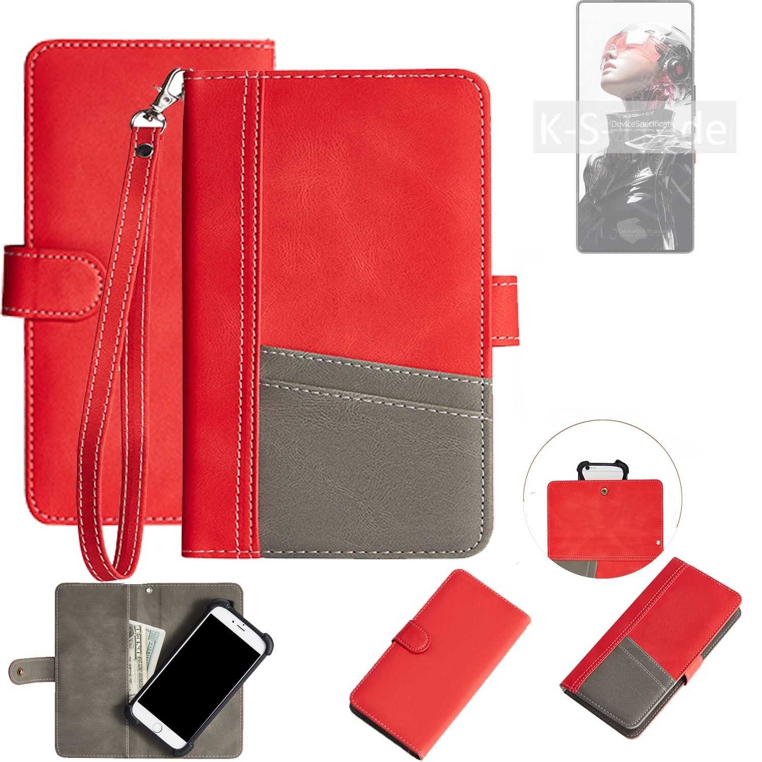 K-S-Trade Handyhülle für REDMAGIC 10S Pro, Handy Schutzhülle Hülle Portemonnee Brieftasche Klapphülle
