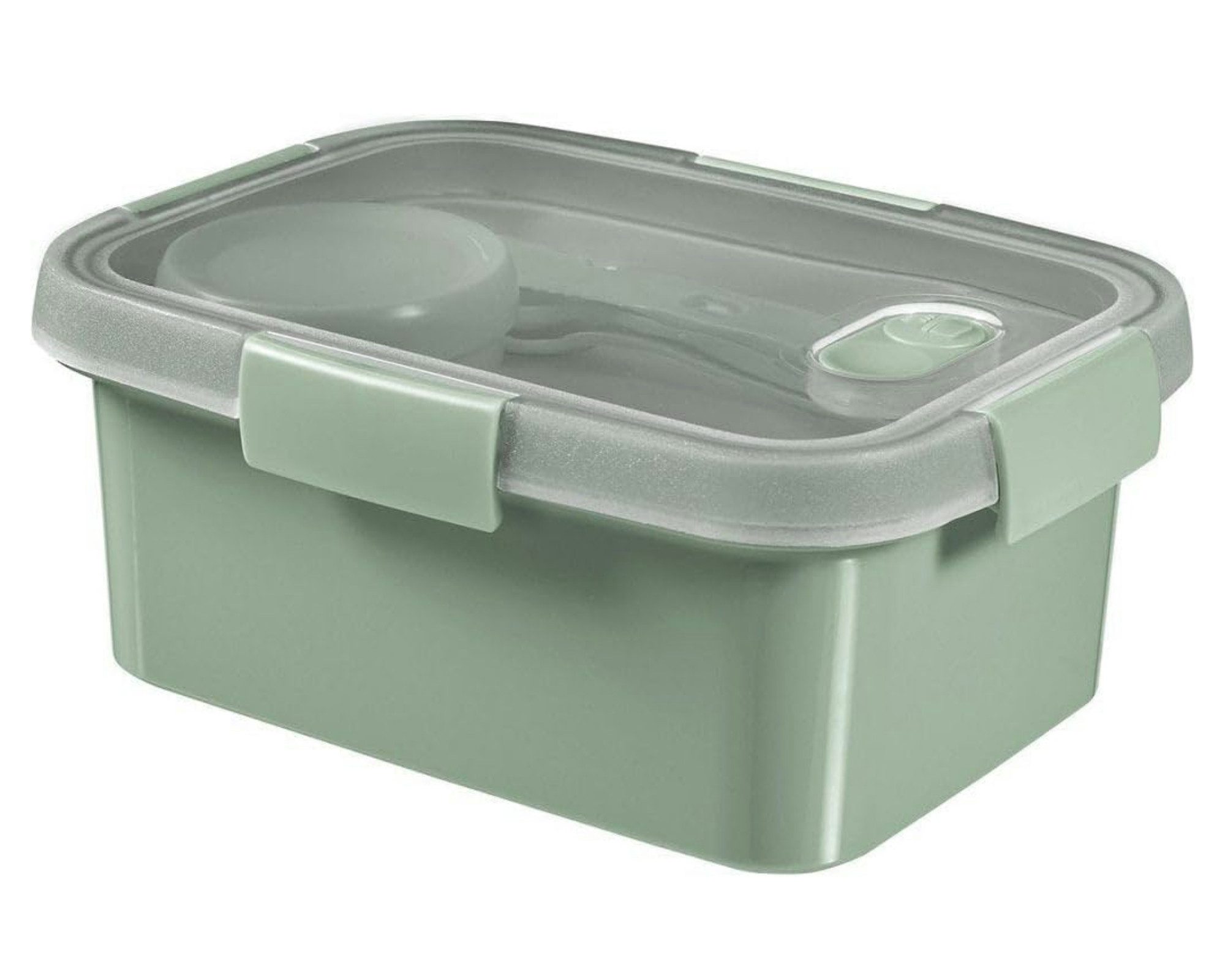 Curver Lunchbox Smart To Go Eco, (inkl. Deckel und Besteck, inklusive Besteck), 100% Recycling-Kunststoff, grün