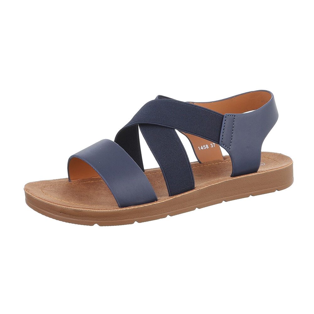 Ital-Design Damen Freizeit Riemchensandalette (86345357) Flach Riemchensandalen in Blau