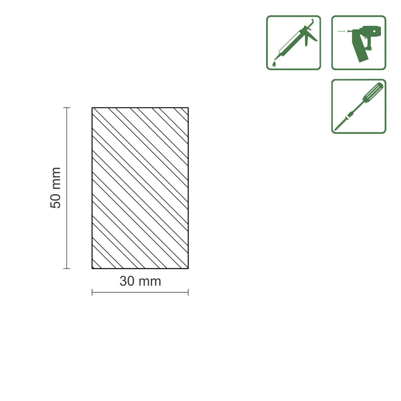 FN Neuhofer Abschlussleiste FN Neuhofer Flachleiste 200 cm 50 x 30 mm, Holz – Bild 4 von 4