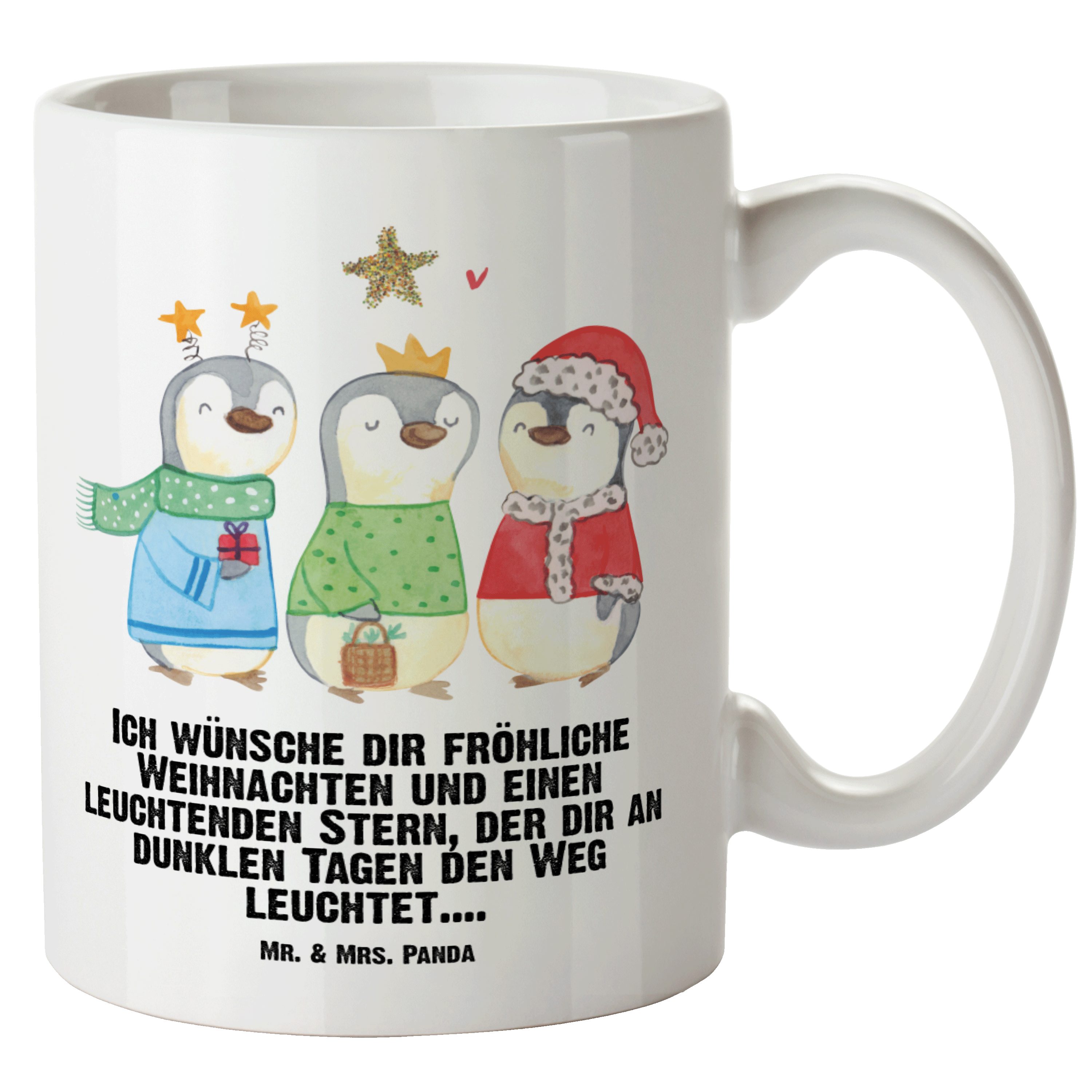 Mr. & Mrs. Panda Tasse Winterzeit Heilige drei Könige - Weiß - Geschenk, spülmaschinenfest, XL Tasse Keramik