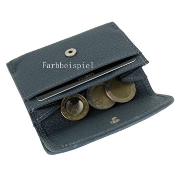 MIRROSI Mini Geldbörse Kleines Portemonnaie aus weichem Echtleder (10,50 x 7,50 x 2,50 cm BxHxT), mit Münzfach für Damen Herren,leicht