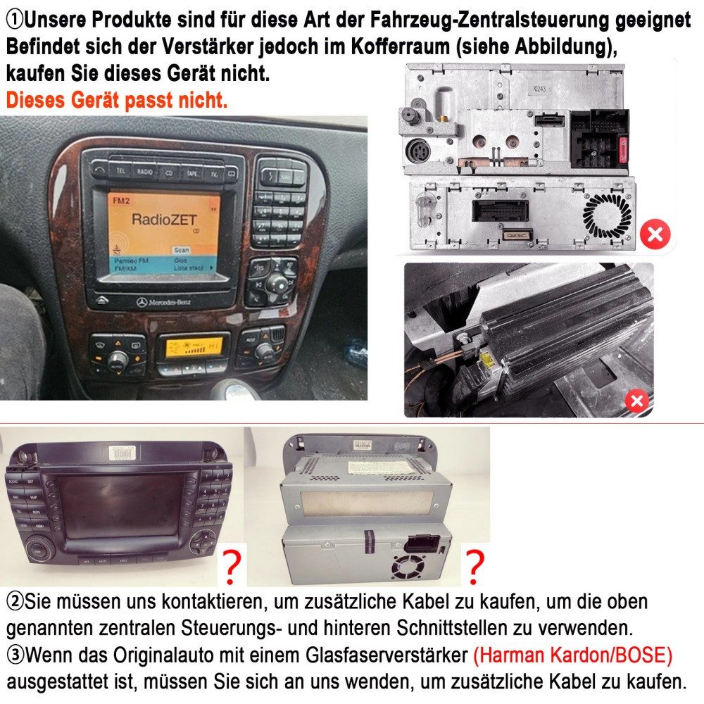 ESSGOO Für Mercedes S/CL Klasse W220 W215 Android15 Autoradio (Digitalradio (DAB), RDS, FM, AM, Carplay Android Auto GPS Navi WIFI BT)