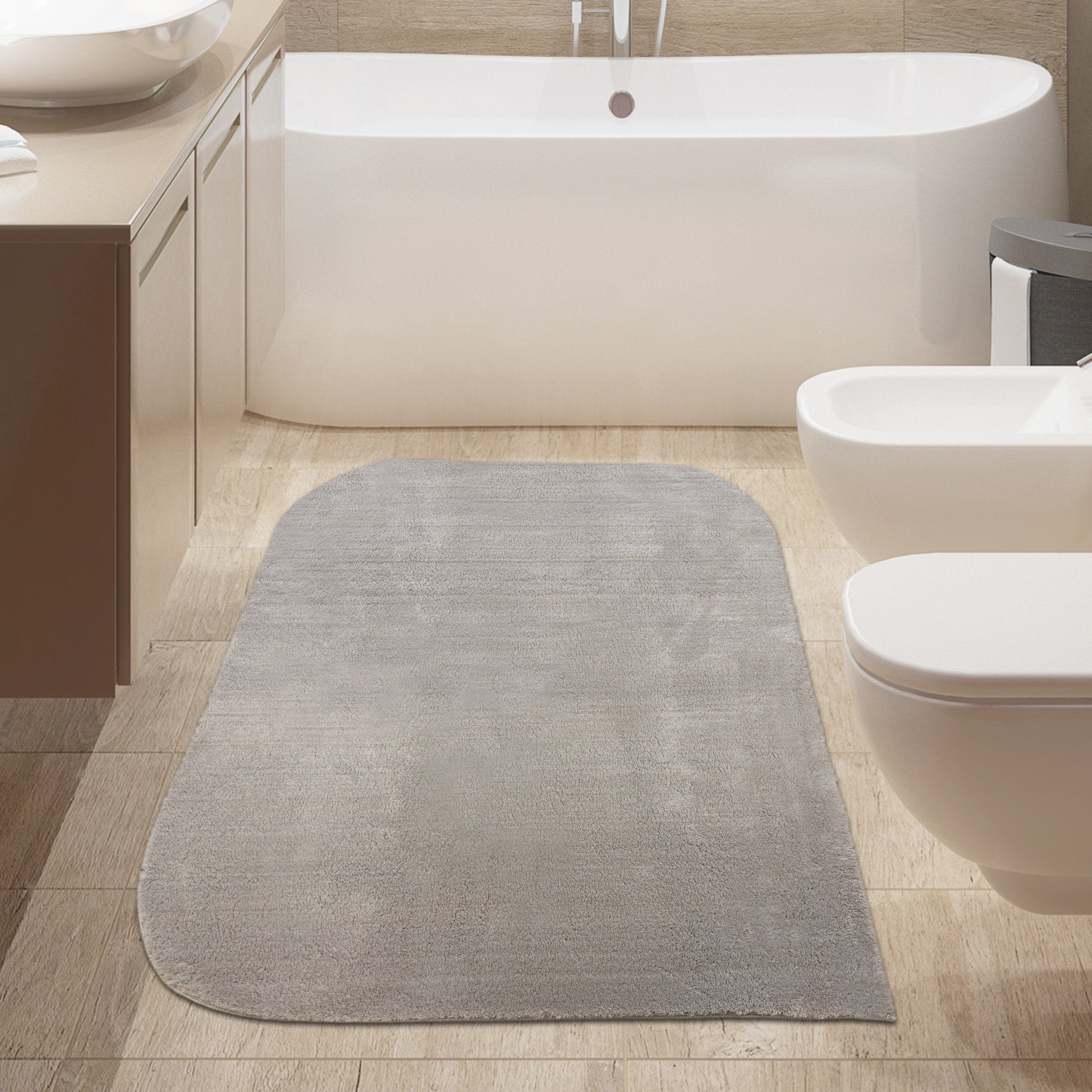TeppichHome24 Teppich Badezimmer Teppich runde Ecken günstig online kaufen
