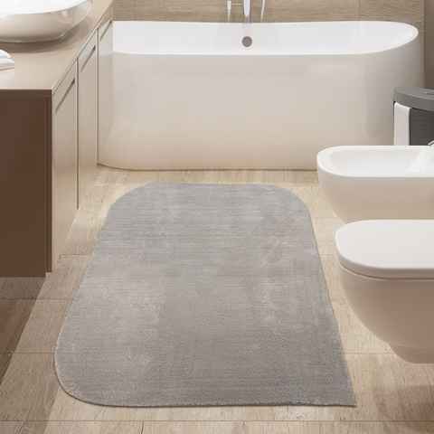 Teppich Badezimmer Teppich runde Ecken weich in sandfarbe, TeppichHome24, rechteckig, Höhe: 18 mm