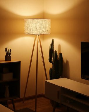 Tomons Stehlampe »Stativ aus Holz für das Wohnzimmer, Schlafzimmer und Arbeitszimmer«, LED wechselbar, warmweiß, Skandinavischer Stil, Mit 8 W LED-Leuchtmittel
