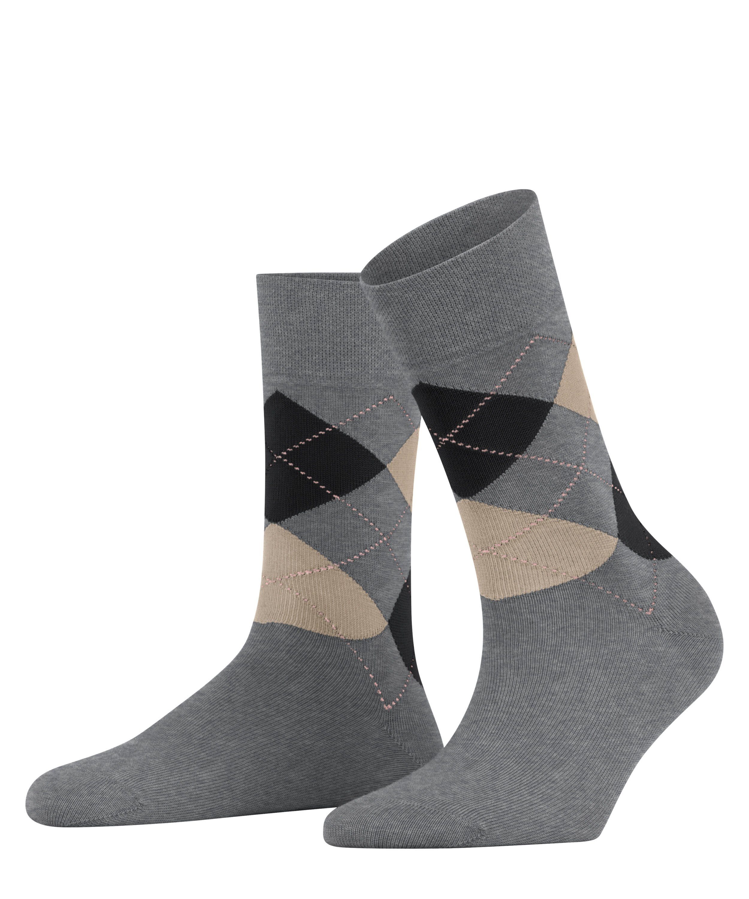 Sensitive Argyle (3390) light FALKE Socken (1-Paar) greymel.