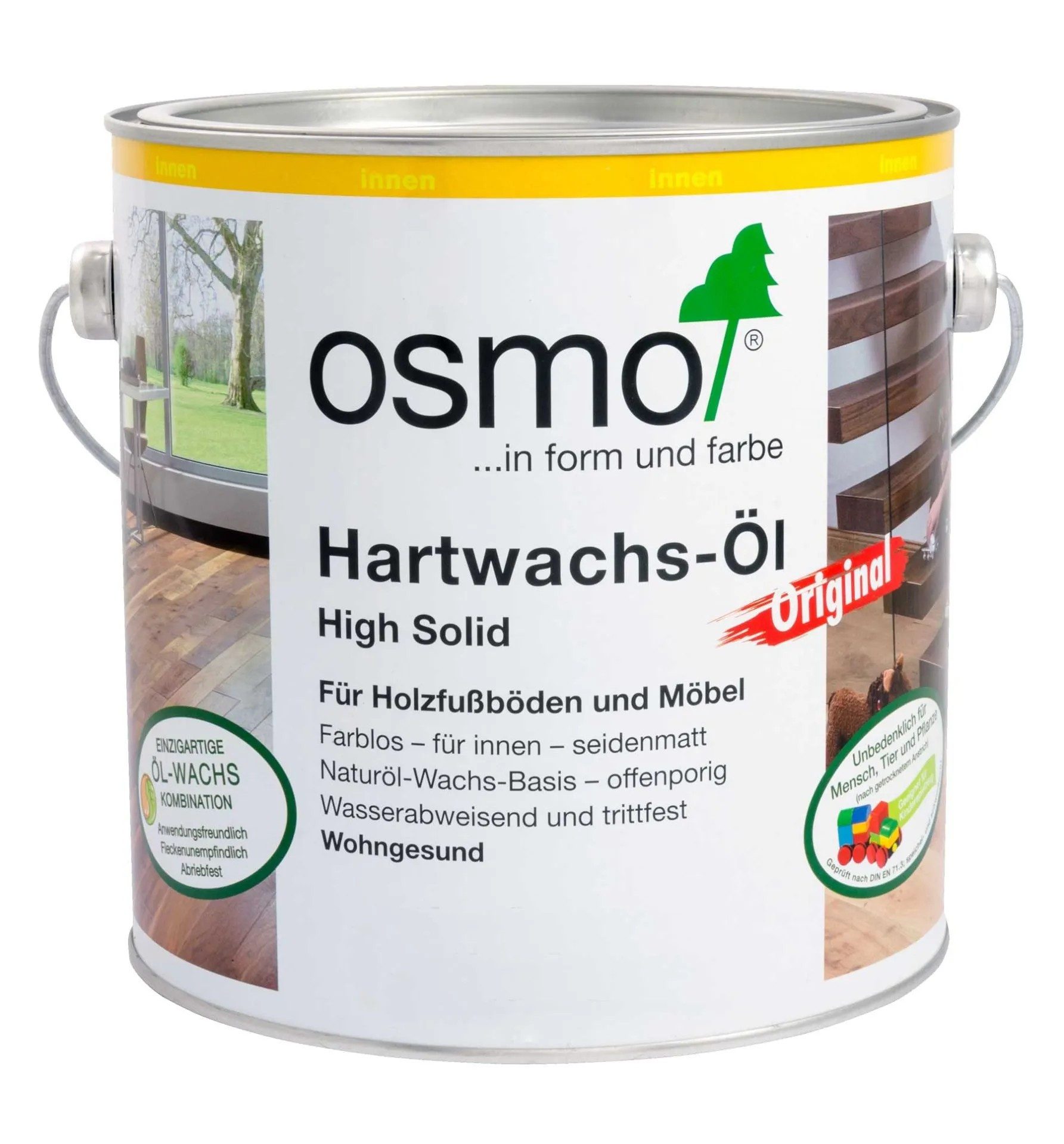 Osmo Holzöl Osmo Hartwachs-Öl Original 2,5 l farblos seidenmatt Innen