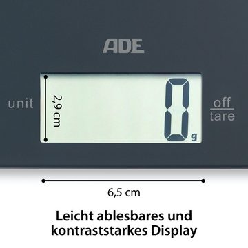 ADE Küchenwaage extrem flache Waage, nur 9mm hoch, platzsparend verstaubar, besonders präzise bis 5 kg