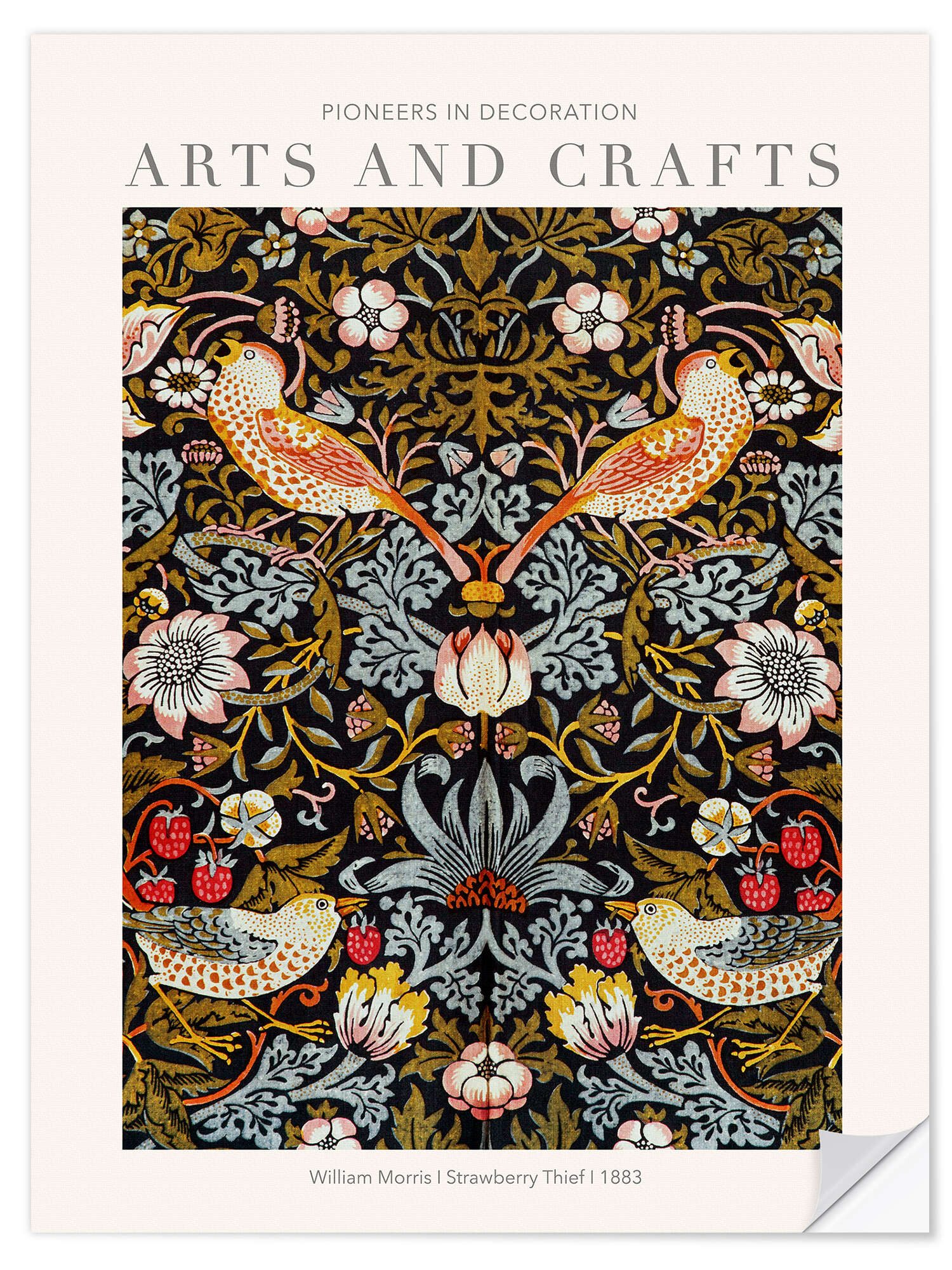 Posterlounge Wandfolie William Morris, Arts and Crafts - Der Erdbeerdieb I, Wohnzimmer Vintage Grafikdesign