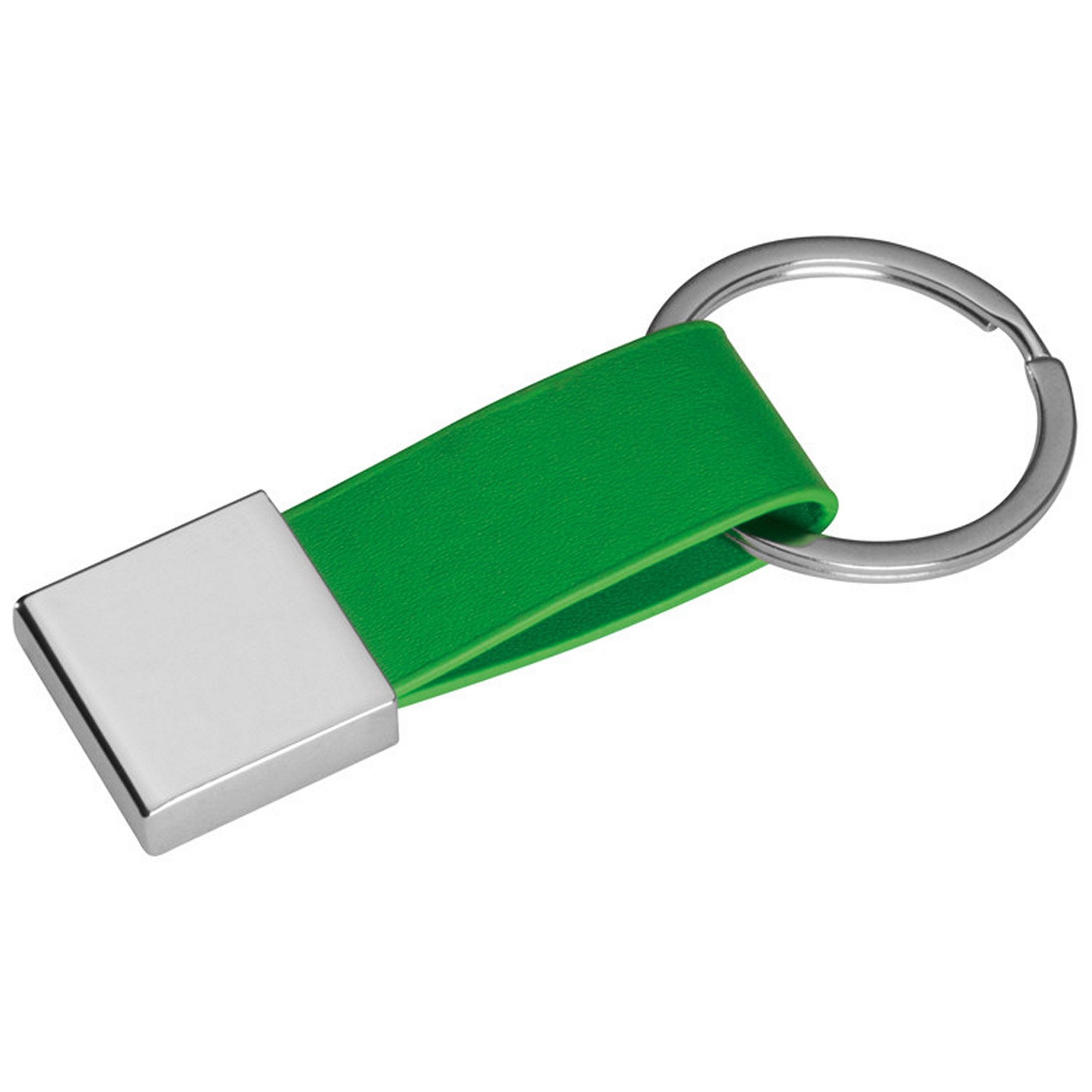 Livepac Office Schlüsselanhänger Schlüsselanhänger mit Kunstleder-Bändchen / Farbe: grün