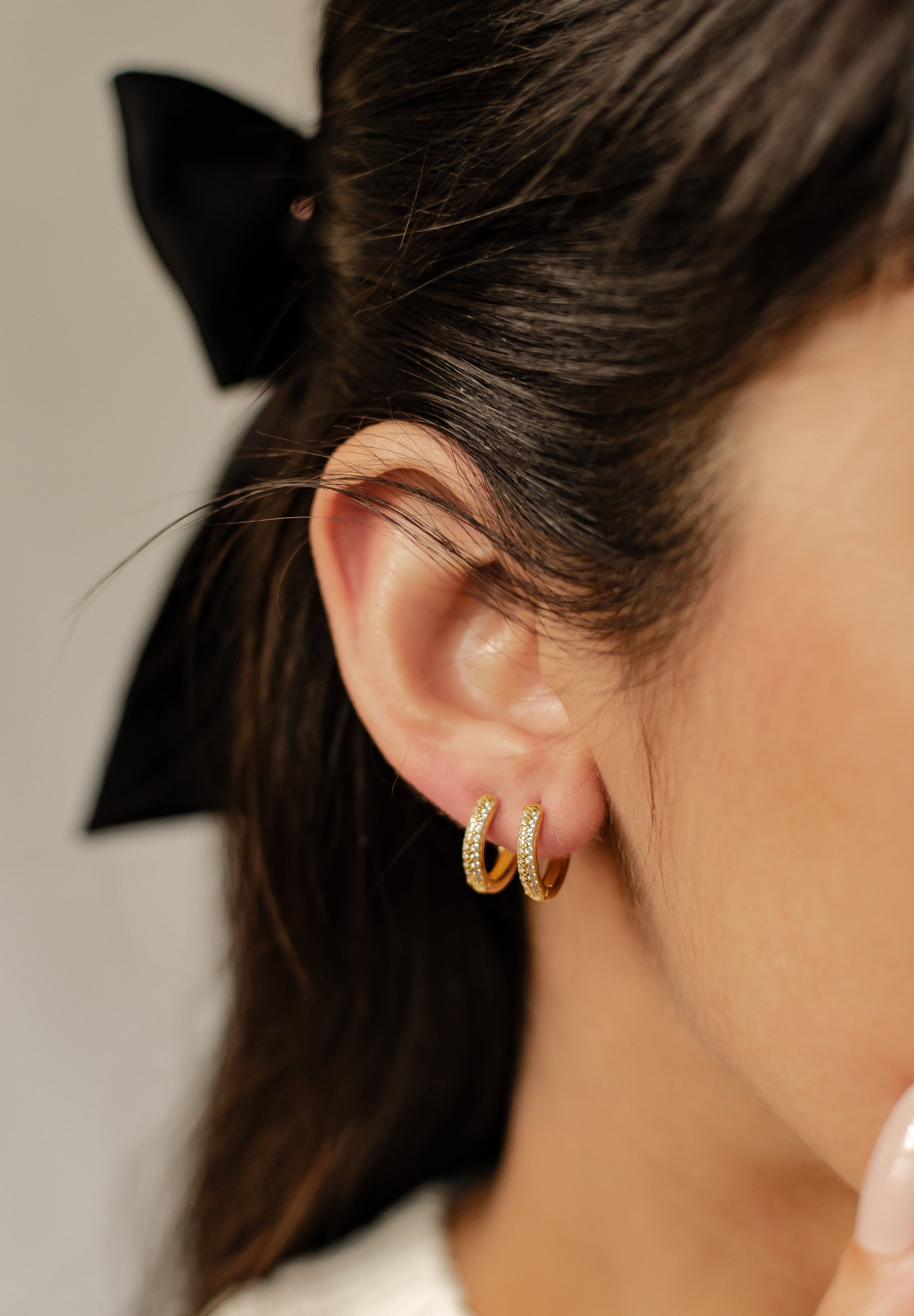 Hey Happiness Paar Creolen Doppel Zirkonia, Klein / Mittel, Schicke Silber günstig online kaufen