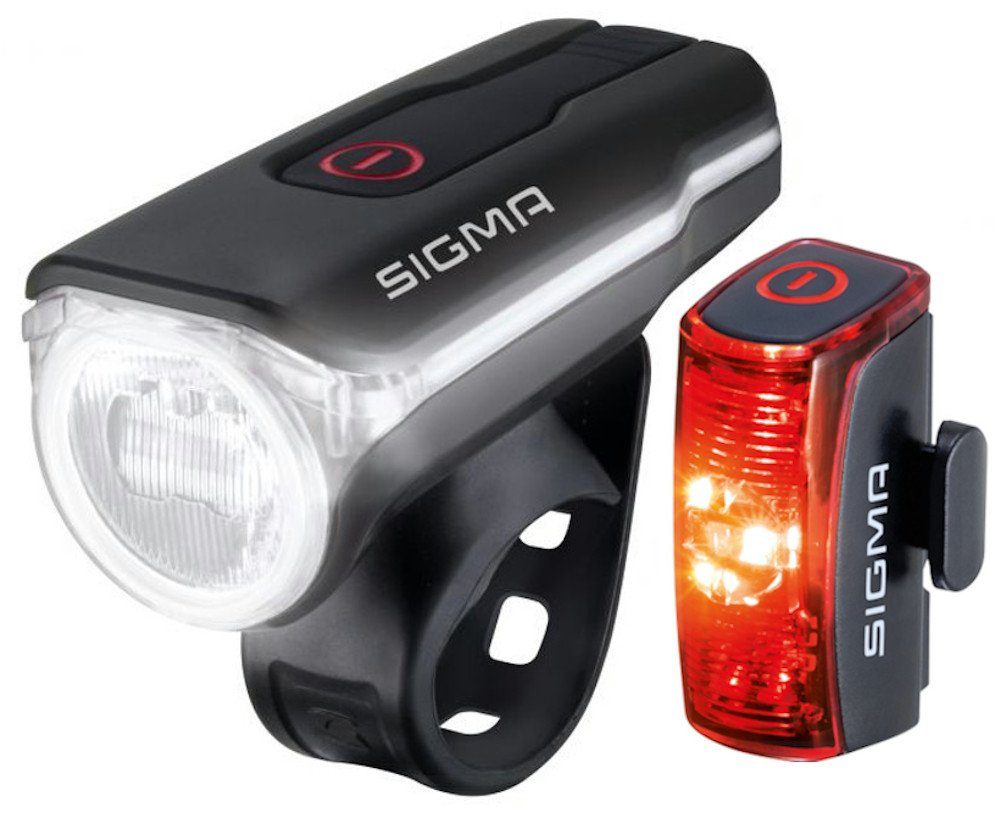SIGMA SPORT Fahrradbeleuchtung Aura 60 Infinity Set 17760 Fahrradlampen Set Leuchtstärke 60 Lux