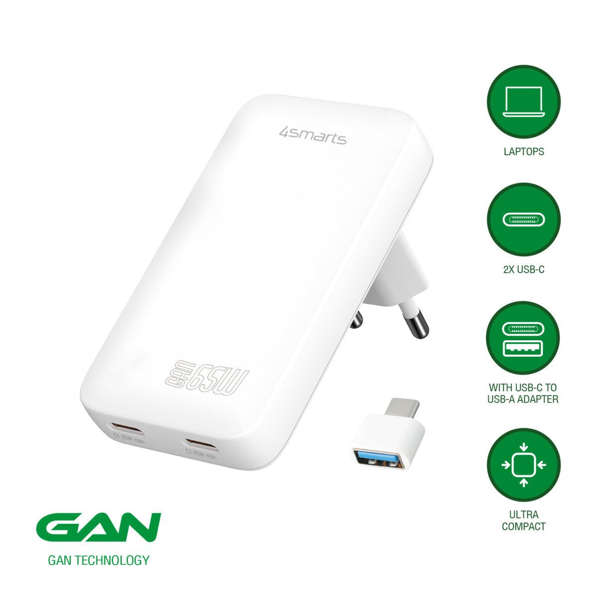 4smarts FlatPlug Slim Dual Universal-Netzteil