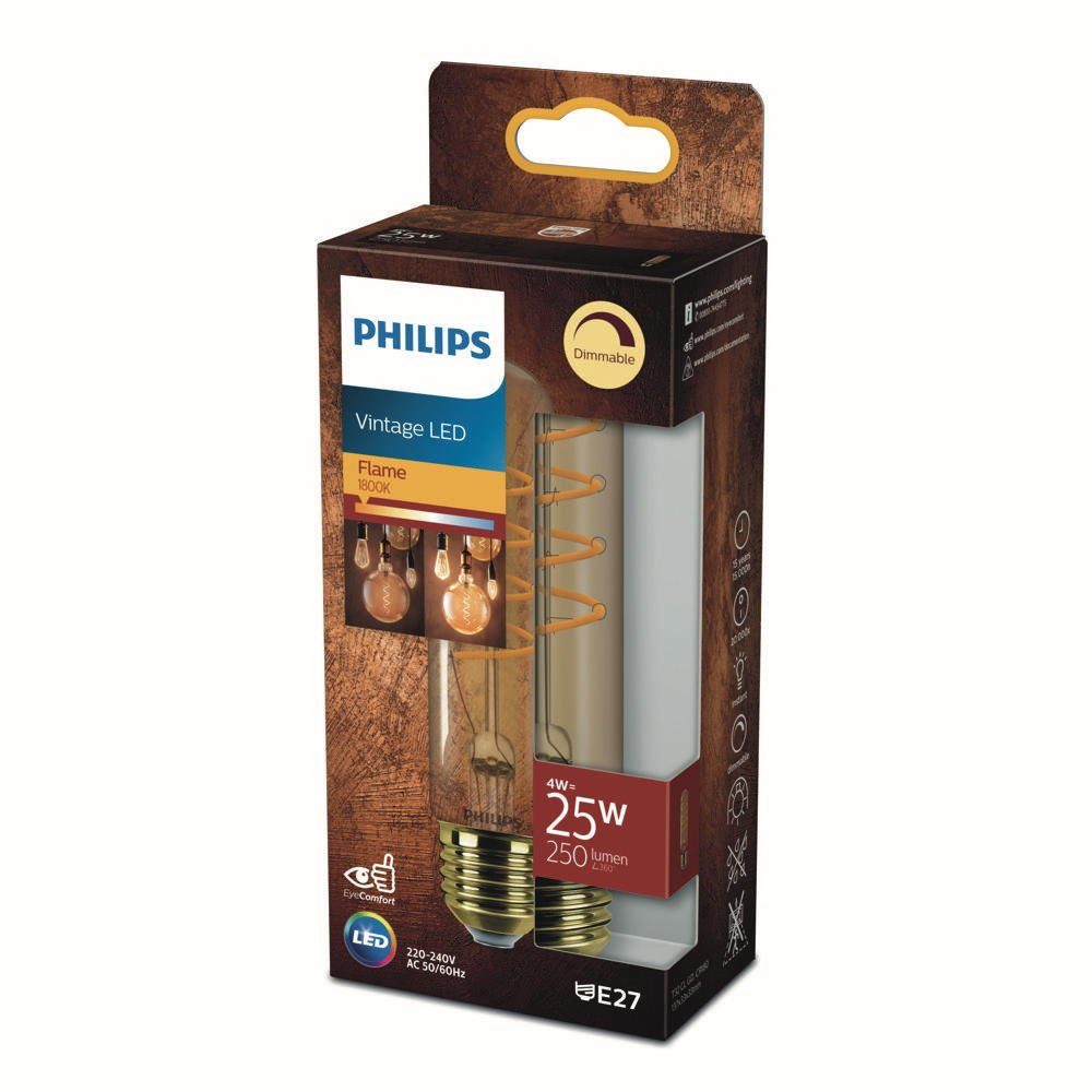 Philips LED-Leuchtmittel LED Lampe ersetzt T32, gold, n.v, warmweiss warmweiß, Lumen, Röhrenform 25W, E27 250