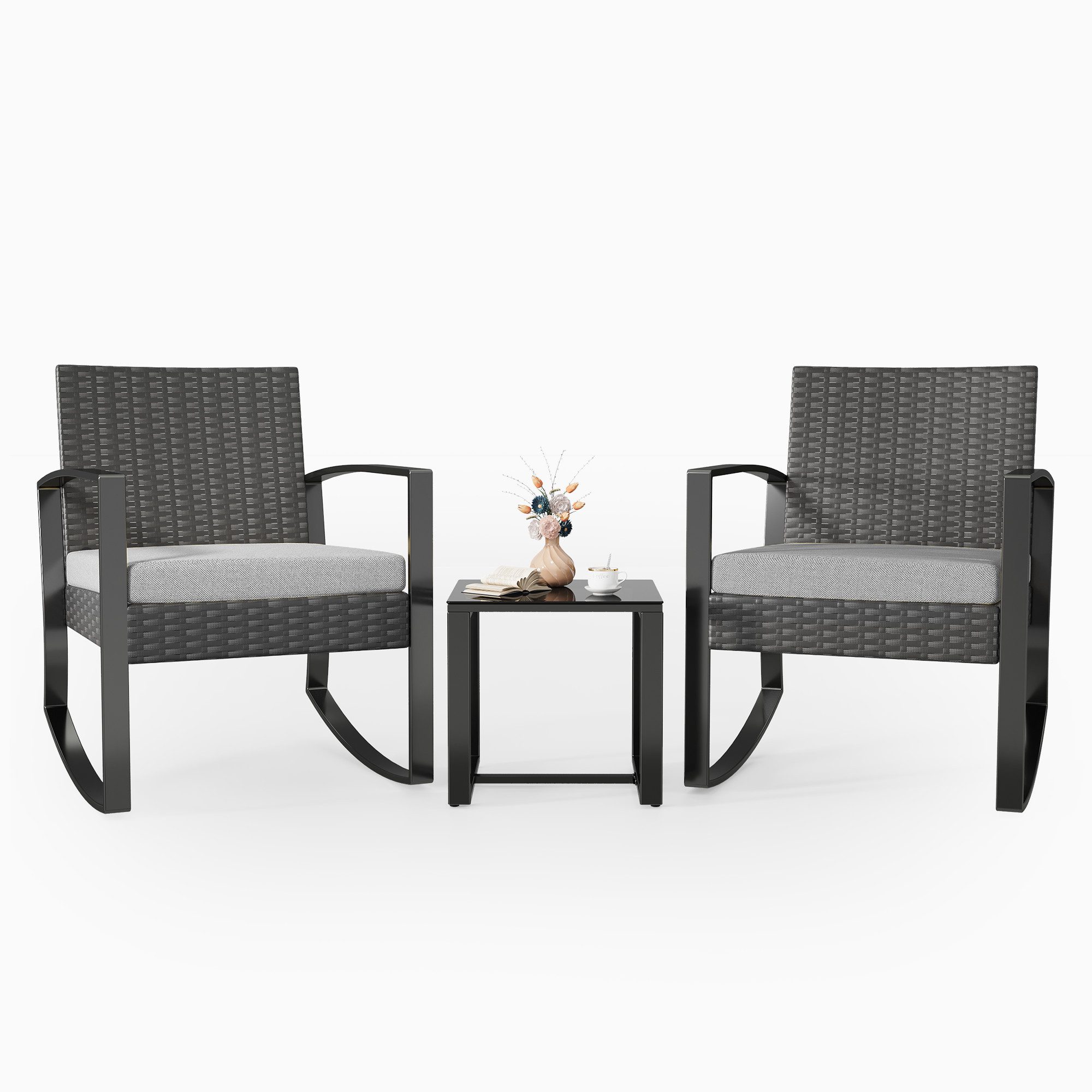 Bealife Garten-Essgruppe Balkonset Gartenlounge-Set, (3-tlg), 1 Tisch und 2 günstig online kaufen