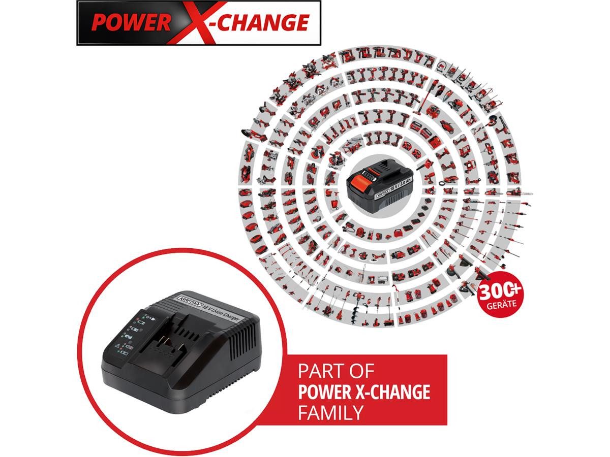 KRAFTIXX® PXC 18V 3,0A Akku-Ladestation (3000 mA, 1-tlg., kompatibel mit Einhell Power X-Change Akkusystem)
