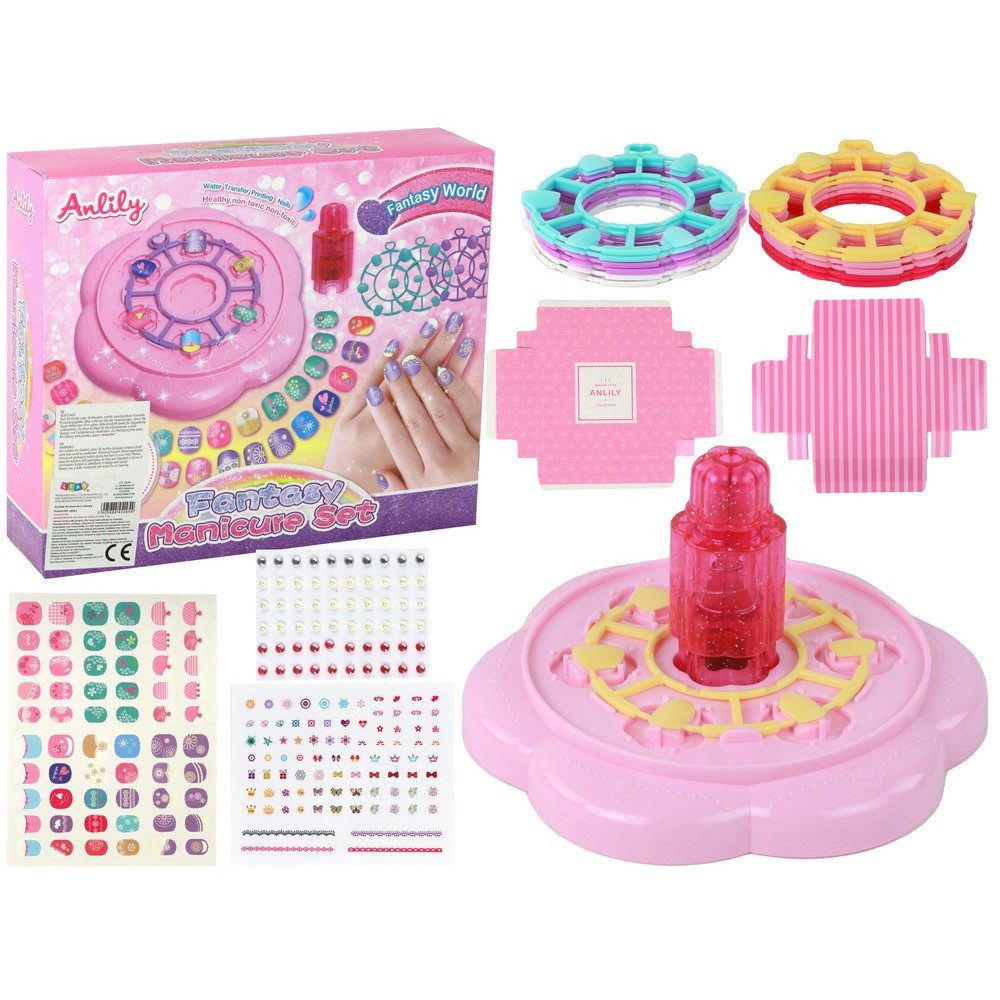 LEAN TOYS Aufkleber Nageldesign Maniküreset Kreativspielzeug, (Spar-Set, 1tlg), Nagelaufkleber, Nagelspitzen, Pailletten, Stylingpad