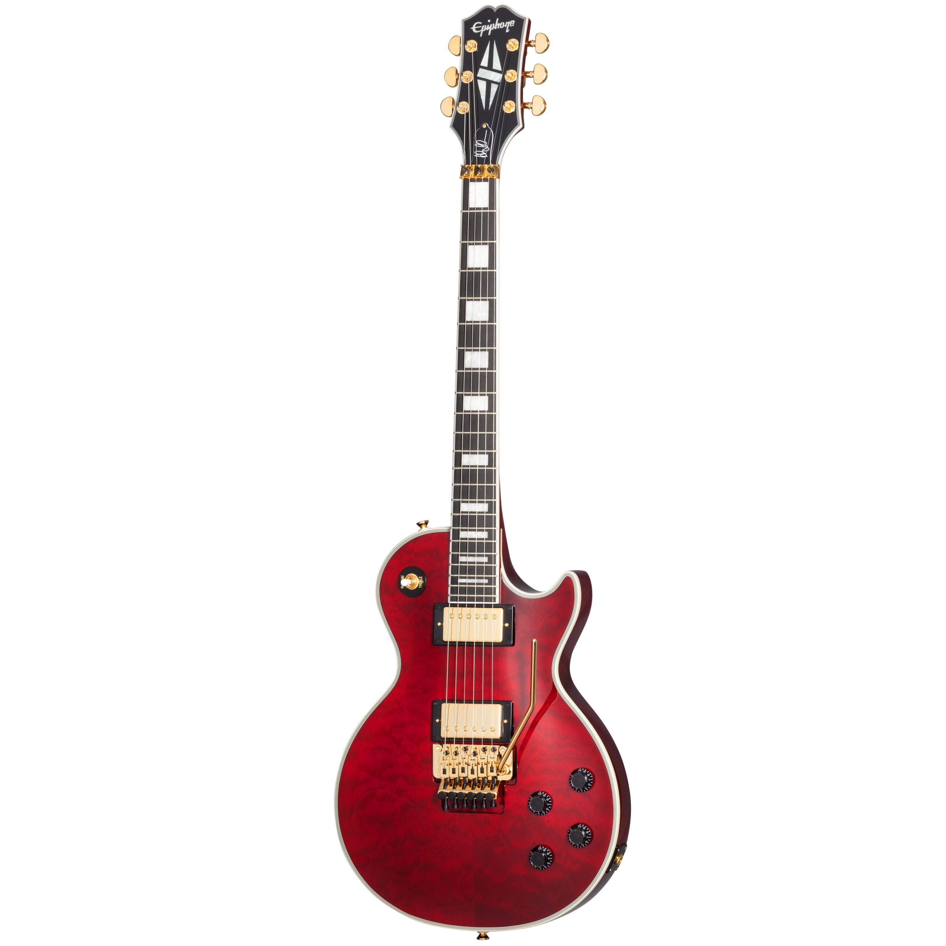 Epiphone E-Gitarre, E-Gitarren, Single Cut Modelle, Alex Lifeson Les Paul Custom Axcess Ruby - Single Cut E-Gitarre