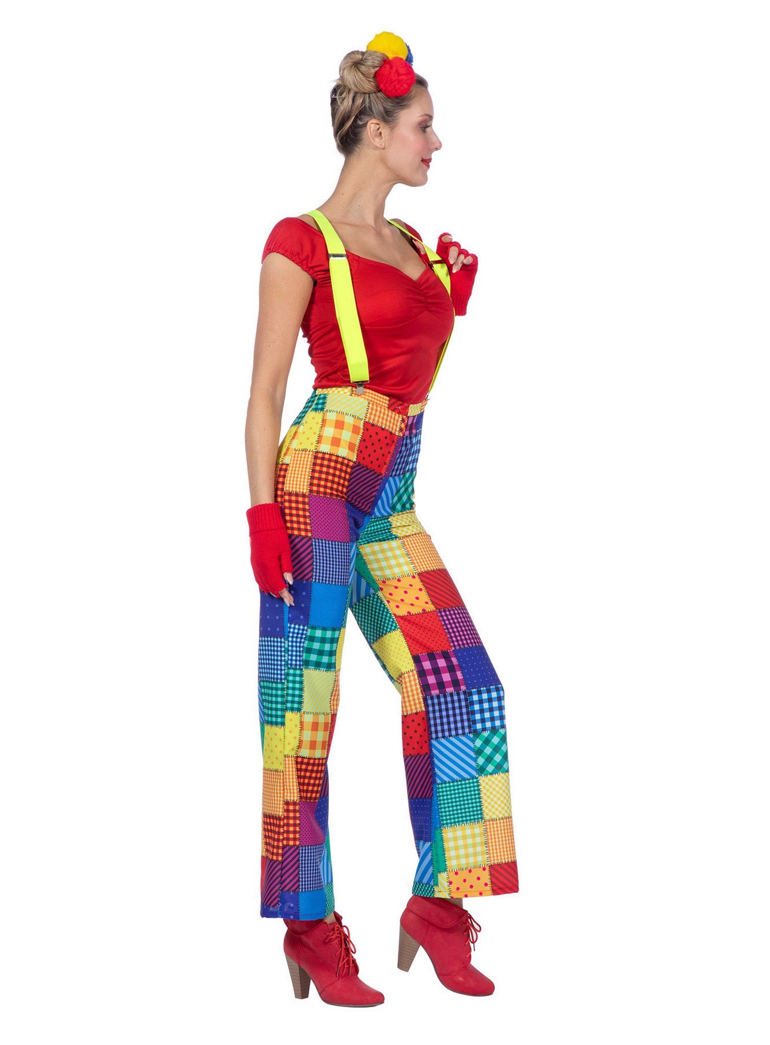 Metamorph Clown-Kostüm Patchwork Clownshose für Damen, Buntes Flickwerk für günstig online kaufen