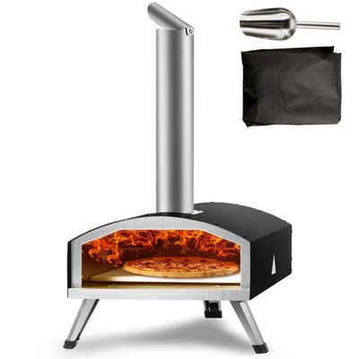 VEVOR Pizzaofen 304,8 mm, Gas Holzpellets Holzkohle Pizzaofen, Edelstahl Max. 540 ℃