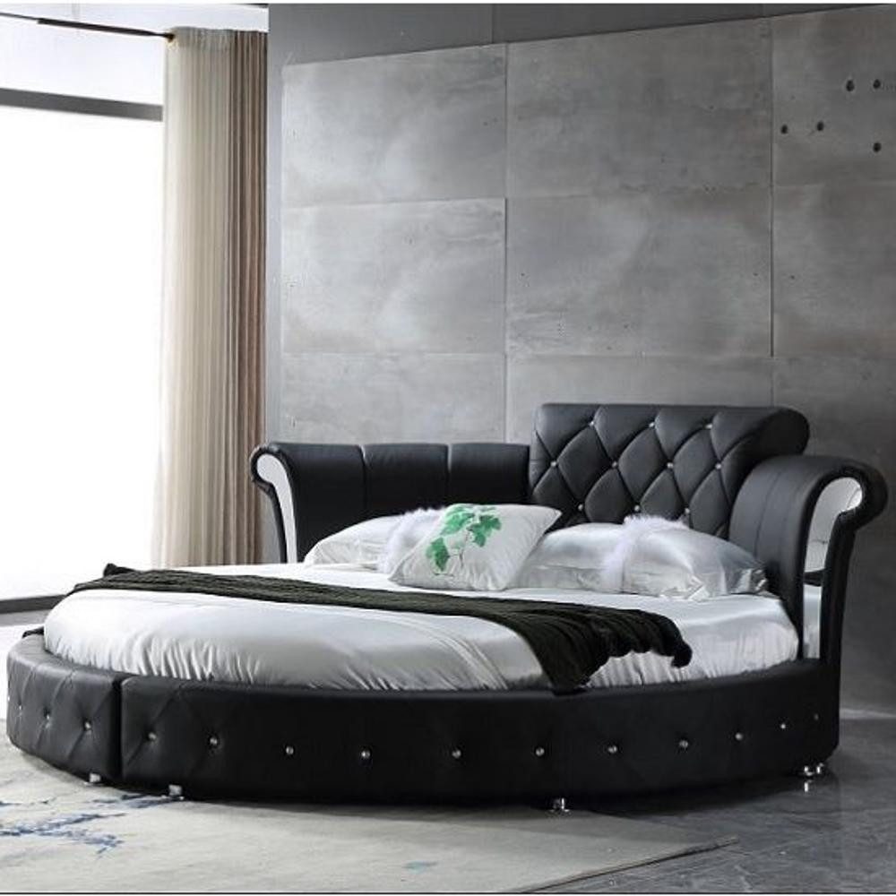 Rundbett Luxuriöses Chesterfield-Bett mit rundem Polsterdesign