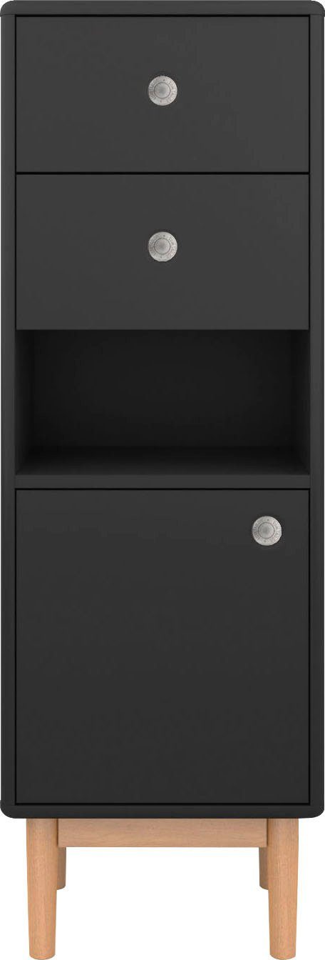 TOM TAILOR HOME Unterschrank COLOR cm 40 2 BATH Füße 1 Tür Eiche, Push-to-Open, anthracite & Breite mit Schubladen, mit