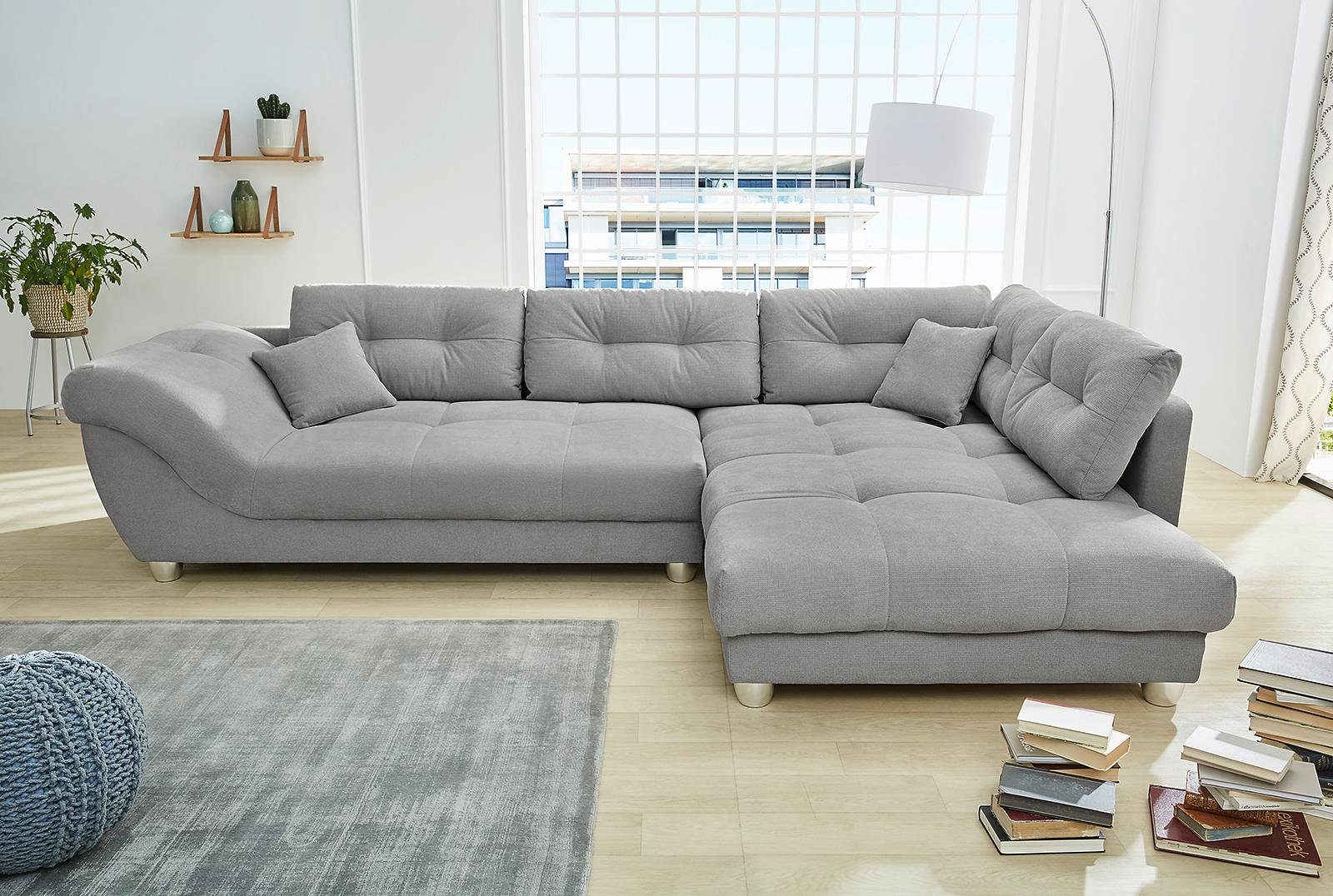 Jockenhöfer Gruppe Ecksofa Siena L-Form, B: 346 cm, mit Zierkissen, große Sitz- und Liegefläche