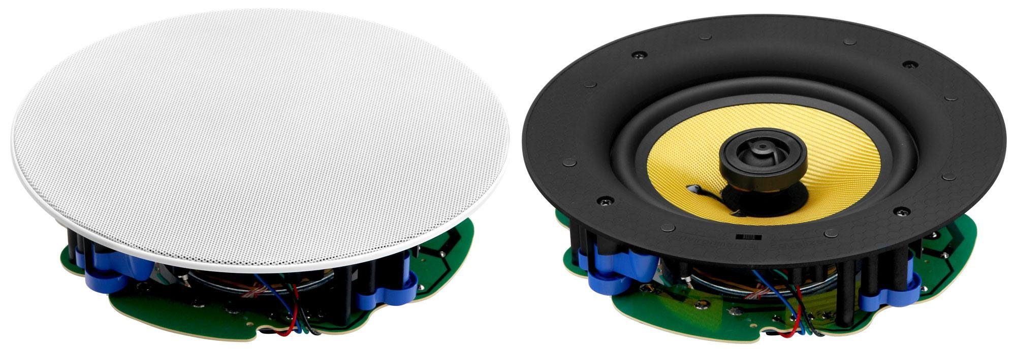 Pronomic High-End Gewebe Deckenlautsprecher - Einbaubox-Lautsprecher 6" Woofer Einbaulautsprecher (60 W, Integrierter Equalizer und Frequenzweiche)