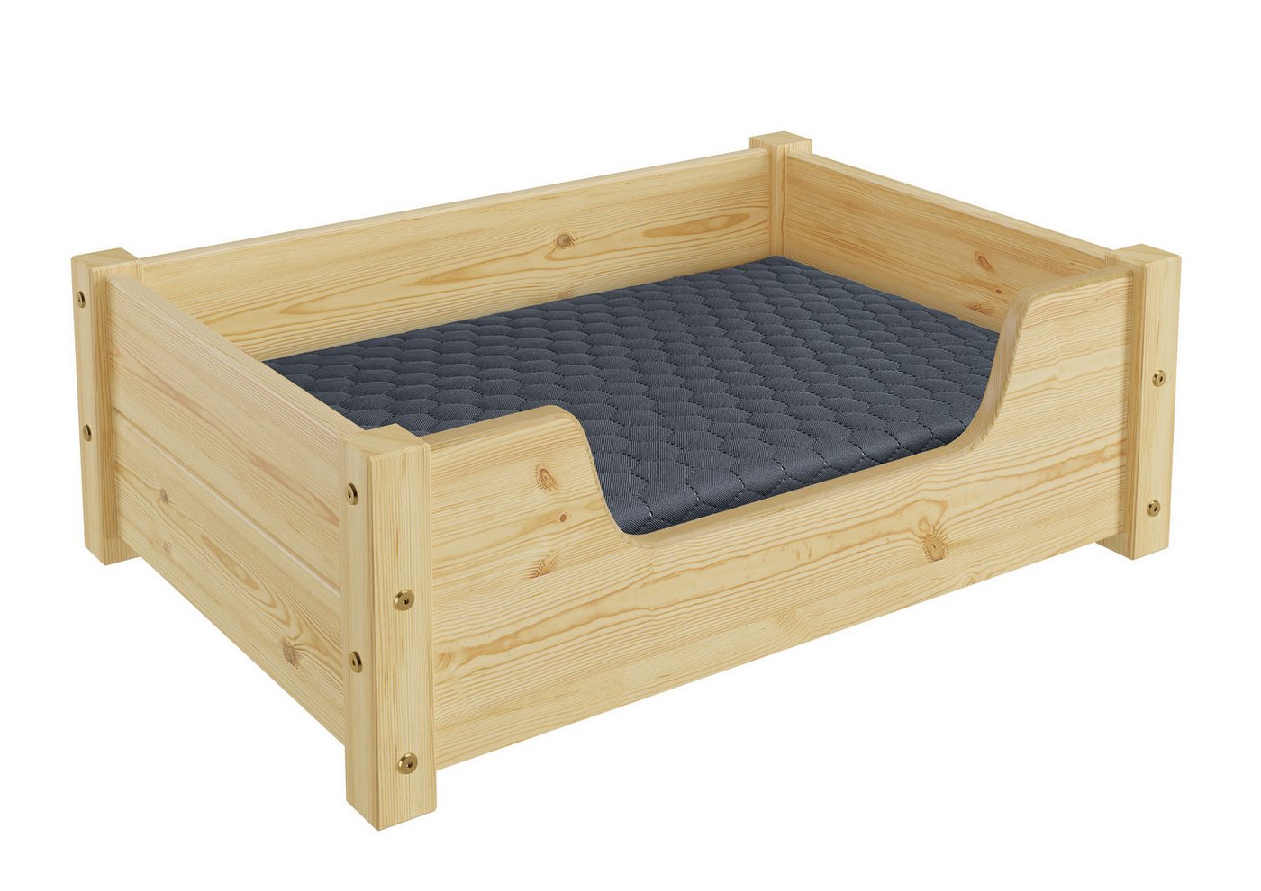 Thumbnail - ERST-HOLZ Tierbett Gemütliches Tierbett für Katzen und Hunde 60x40 Kiefer natur, alle Größen