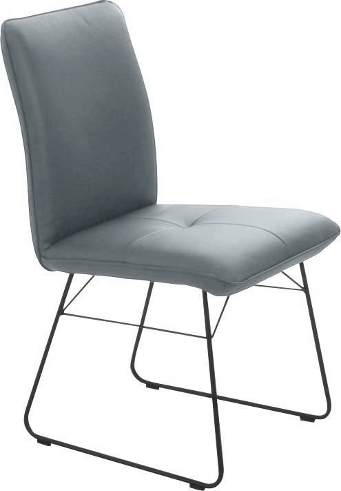 K+W Komfort & im am in schwarz, Sitz Steppung Drahtgestell aqua Metall Kufenstuhl Wohnen (1 Rücken, St), Griff