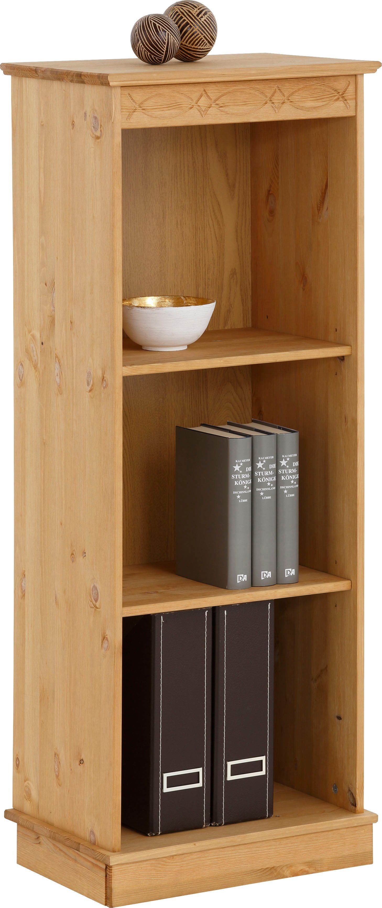 OTTO home Bücherregal Indra, Standregal, Regal, aus Massivholz, aus massiver Kiefer, in verscheidenen Höhen, mit FSC®