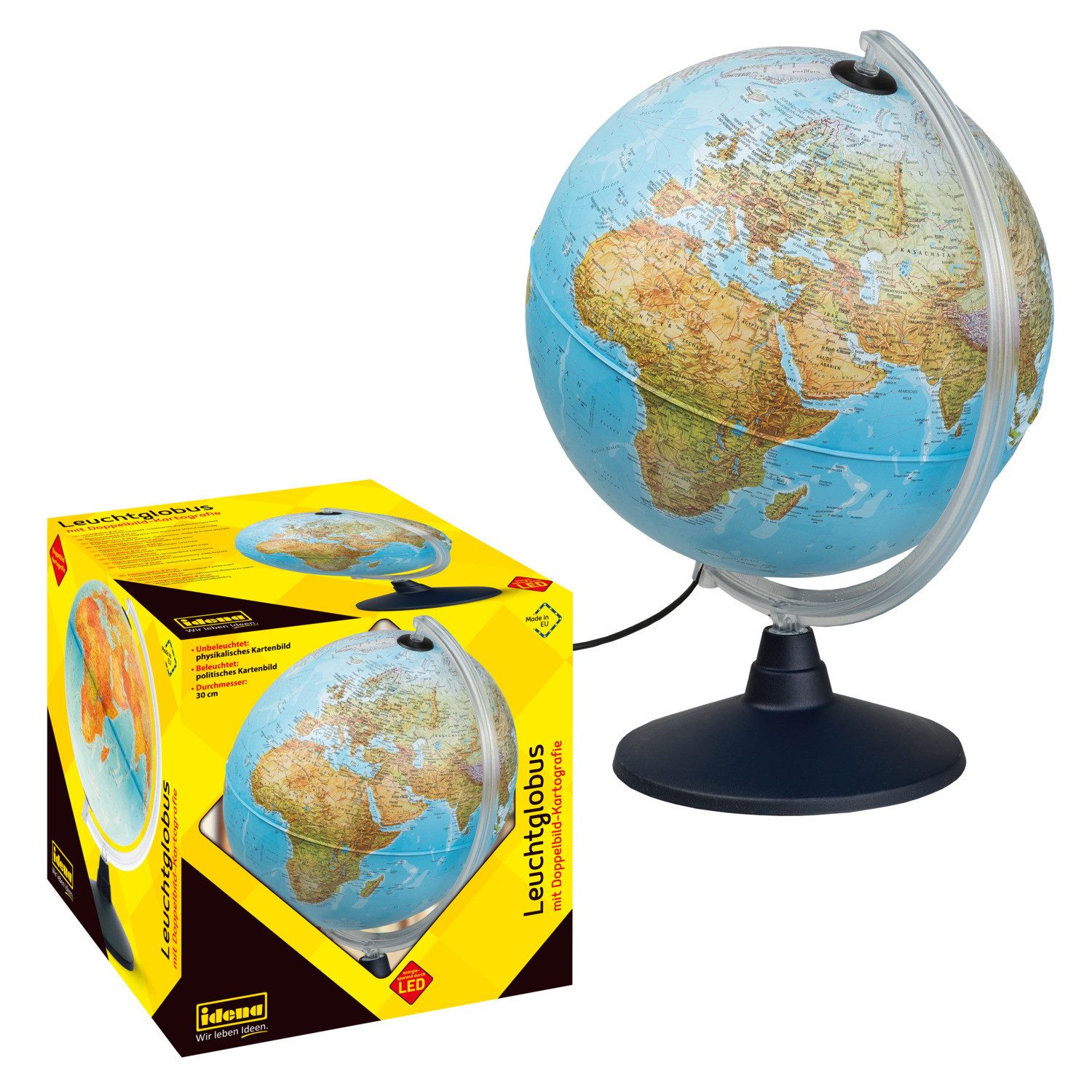 Idena Globus Idena 569902 - Leuchtglobus mit LED Beleuchtung und Ein- und Ausschalt