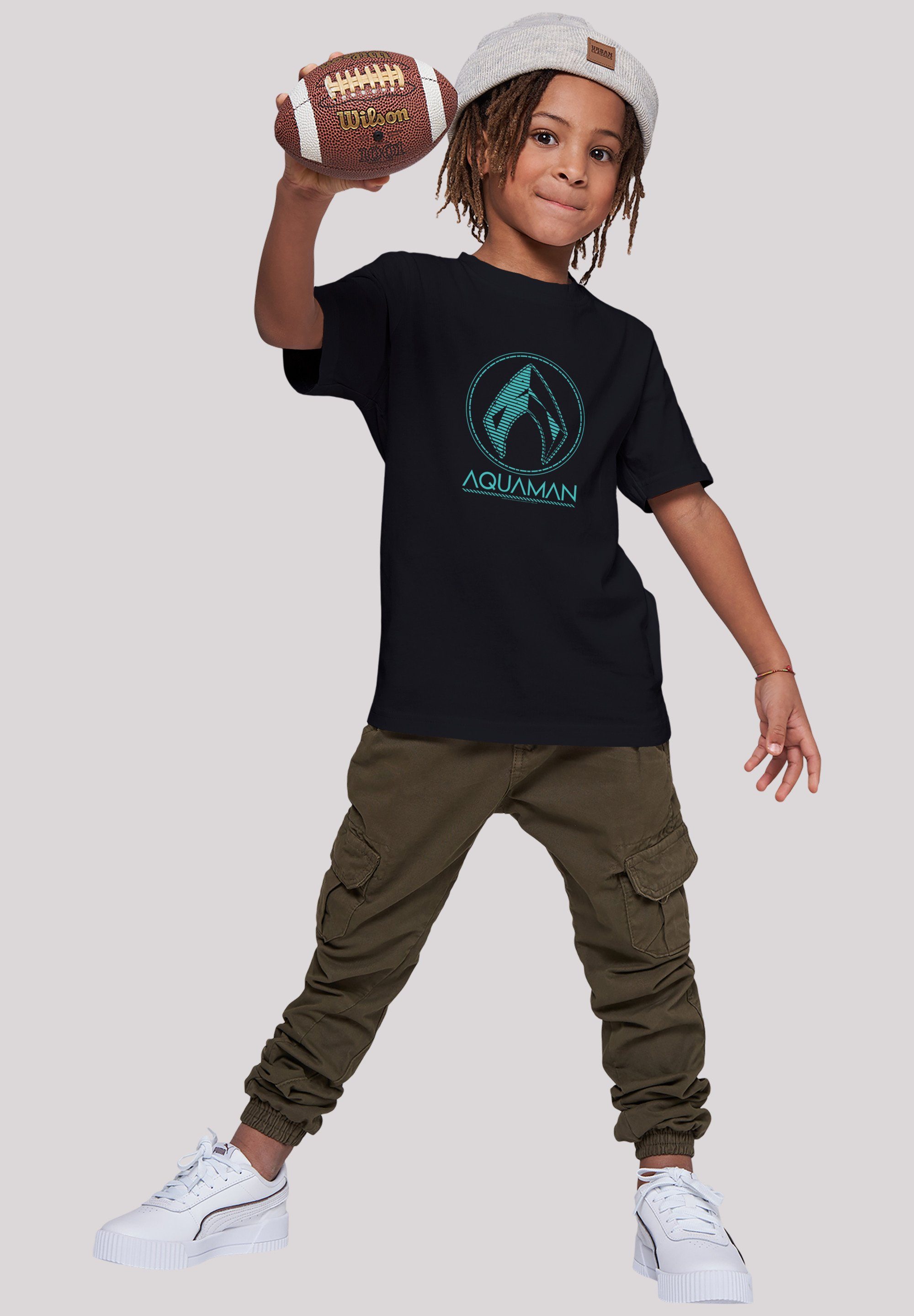 Kinder Kids (Gr. 92 -146) F4NT4STIC T-Shirt DC Comics Aquaman Aqua Logo