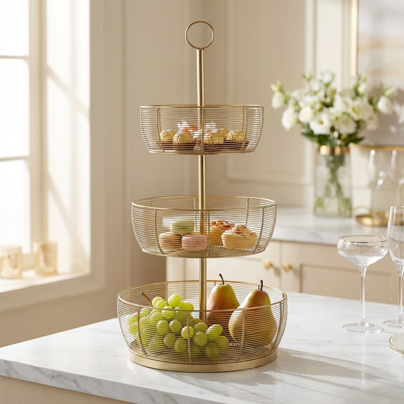 MF Dekoetagere Etagere Enrico XXL Eisen Gold Modern Höhe 70cm (1 St)