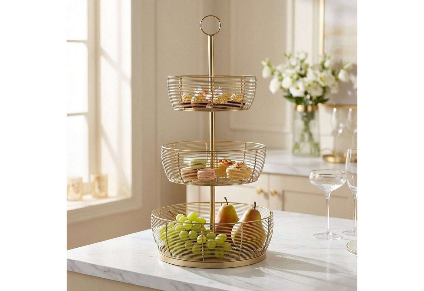 MF Dekoetagere Etagere Enrico XXL Eisen Gold Modern Höhe 70cm (1 St)