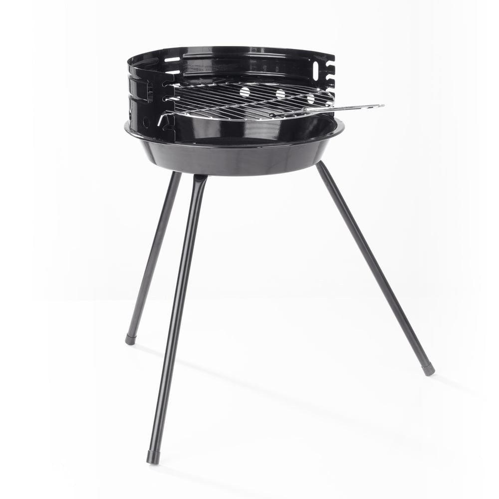 LANDMANN Holzkohlegrill, praktischer Rundgrill für Grillen zuhause oder unterwegs