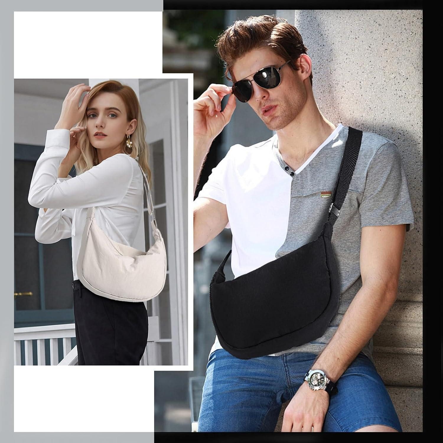 LuxusKollektion Umhängetasche Damen Halbmond Crossbody Schultertasche Nylon Verstellbarer Gurt