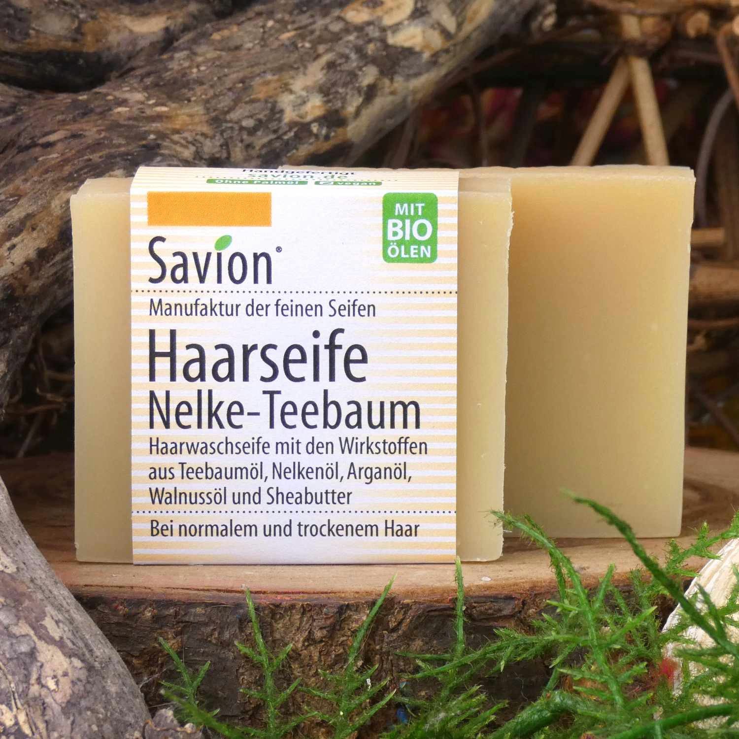 Savion Haarseife Nelke-Teebaum, 1-tlg., Palmölfrei Bio Öle alle Haartypen 85 g