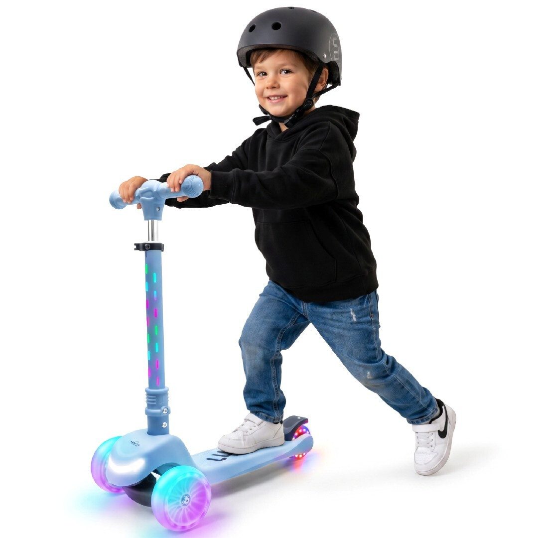 Sun Baby Scooter SUN BABY Lumi Ride 3-Rad Kinderroller LED 3+ klappbar - Blau