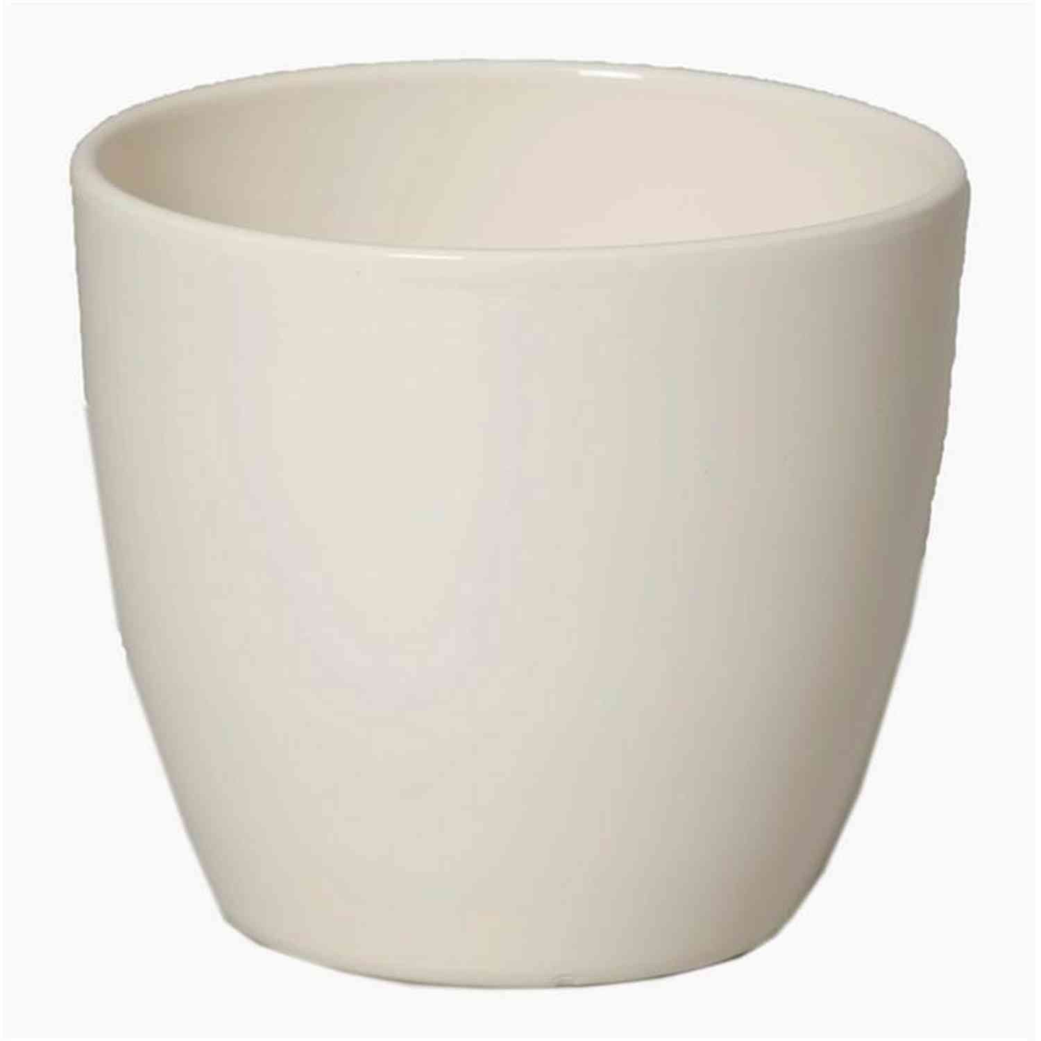 INNA-Glas Blumentopf Keramik Pflanztopf, Ø12cm, 9,8cm, Creme