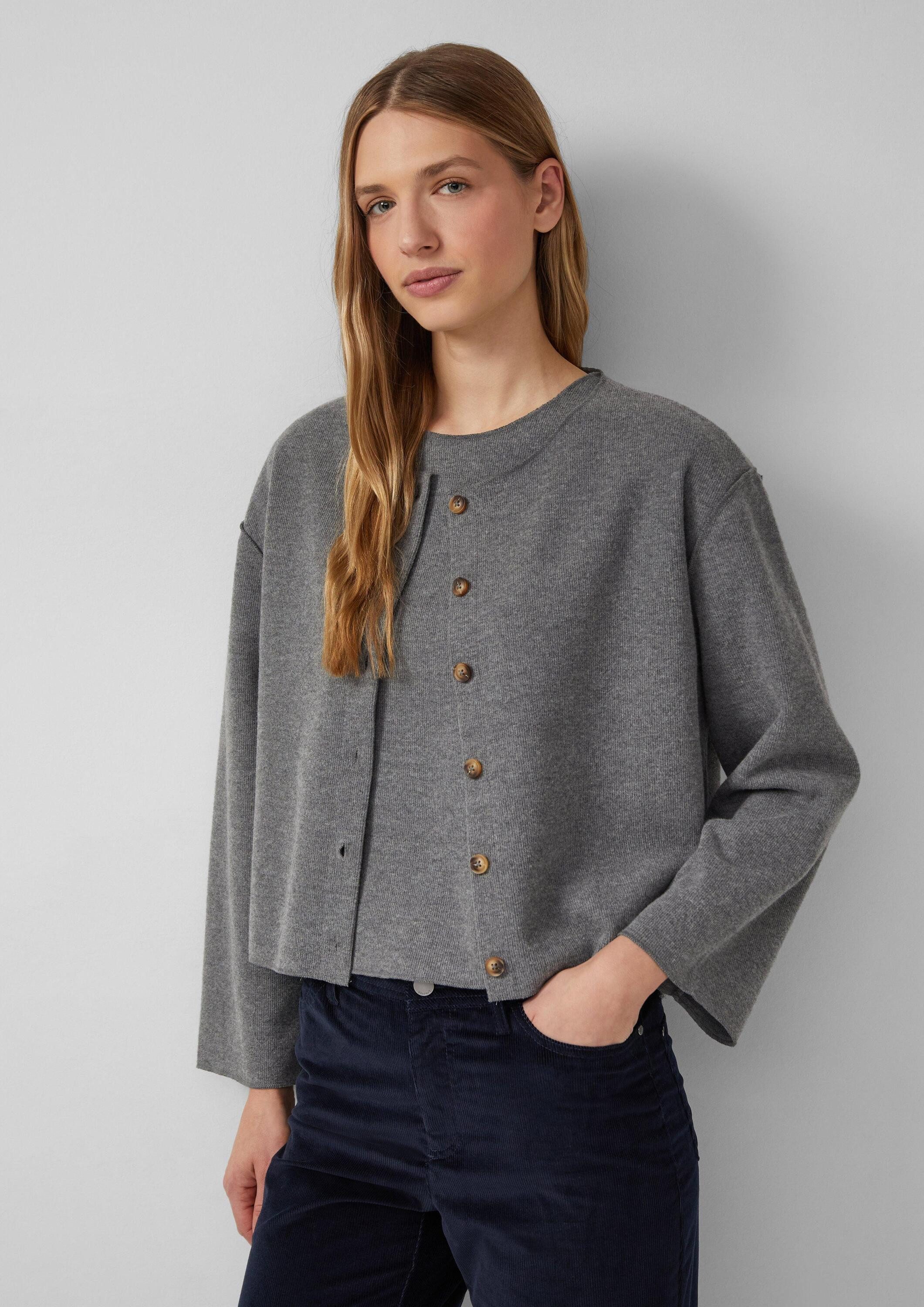s.Oliver Cardigan Sweatshirt Jacke Strickjacke im Boxy Fit günstig online kaufen
