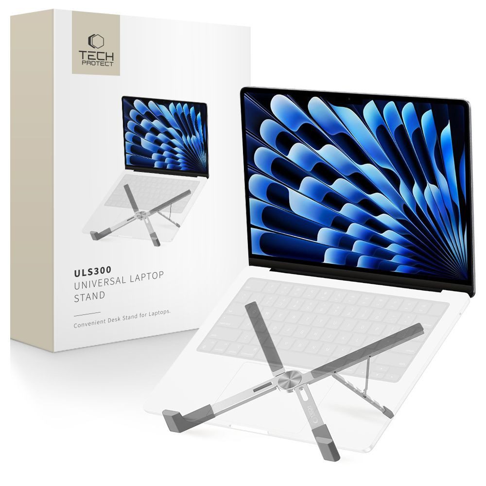 TECH PROTECT Laptop-Ständer Notebookständer Schreibtischerhöhung Ergonomiehalter, (bis 16.0 Zoll, Spar-Set, 1-tlg., bis 16 Zoll faltbar, faltbar, 5-stufig verstellbar, rutschfest, Aluminium)