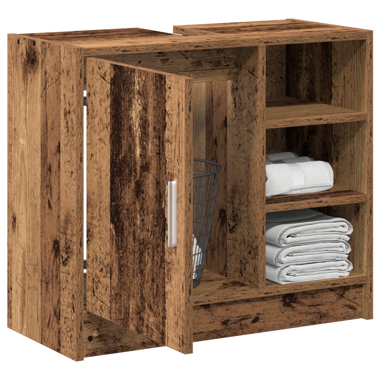 vidaXL Badezimmer-Set Waschtisch-Schrank Altholz 63x29x55 cm günstig online kaufen