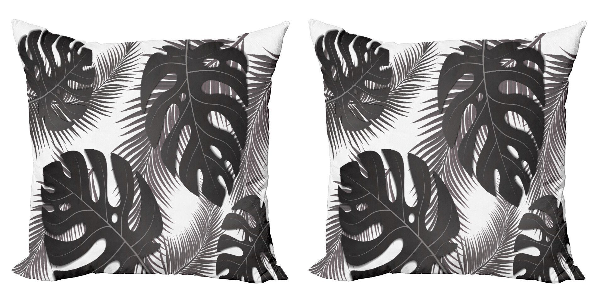 Kissenbezüge Doppelseitiger Abakuhaus (2 Palmblätter Accent Hawaiisch Stück), Modern Monstera und Digitaldruck,