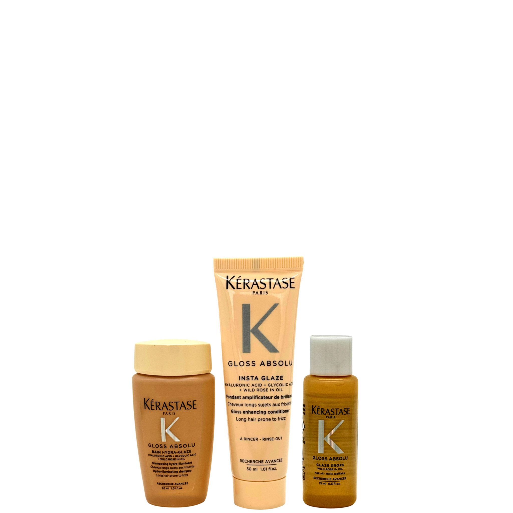 Kérastase Haarpflege-Set Gloss Absolu Probierset mit Haaröl, 3-tlg.
