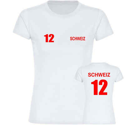 multifanshop T-Shirt Damen Schweiz - Trikot 12 - Frauen